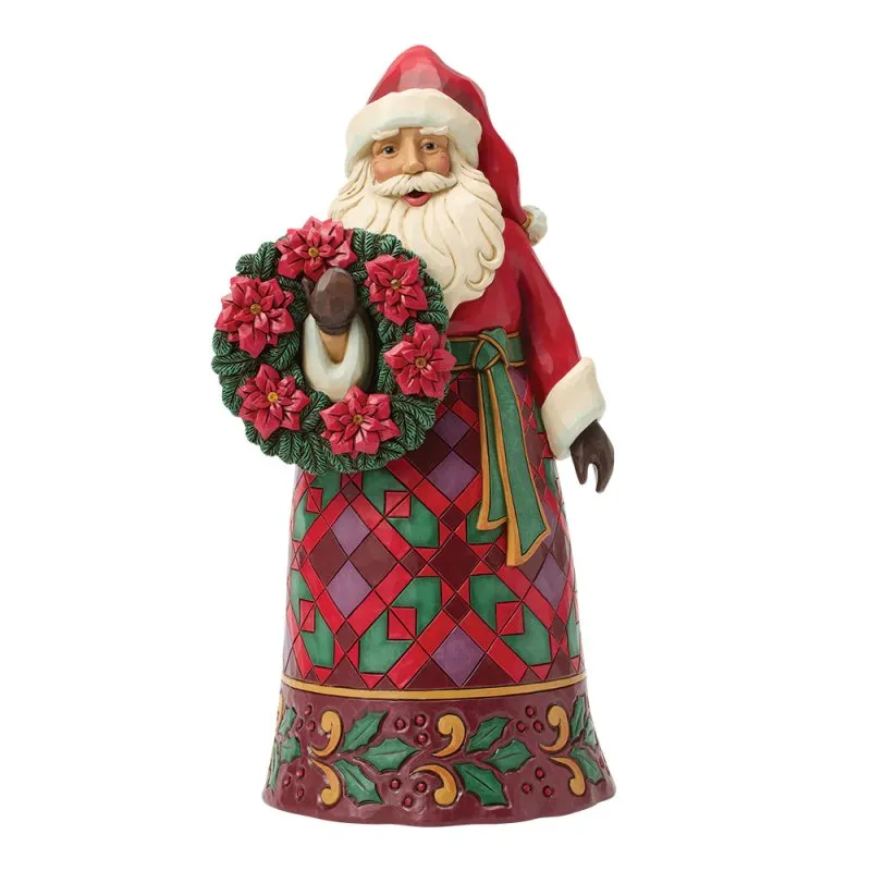 Heartwood Creek Santa with Wreath H: 31cm - Billede 2