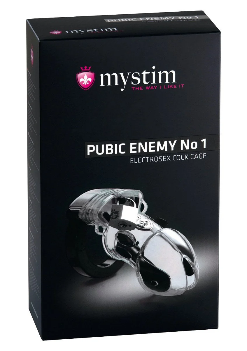 Mystim Pubic Enemy No. 1 E-Stim Penisbur – Rustfrit stål kyskhedsbur med elektrostimulation - Billede 3