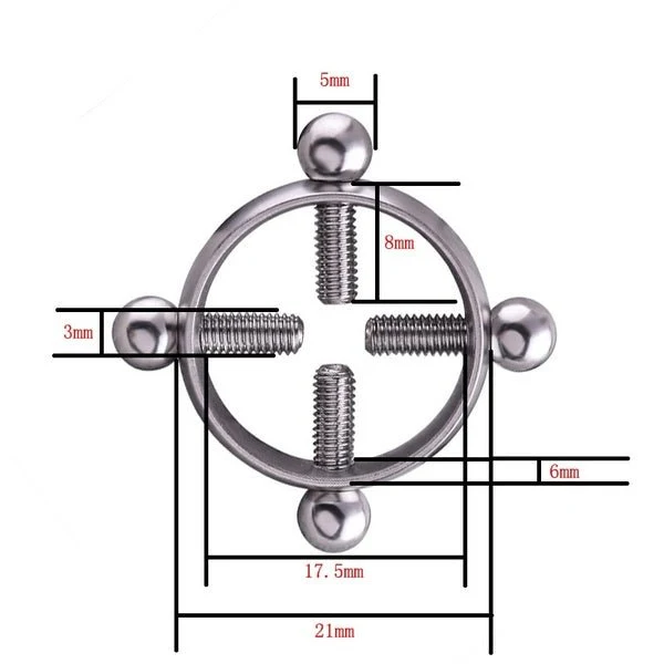 Flerfarvede brystvorteringe uden piercing - Justerbare brystvortesmykker 2 stk. - Billede 3